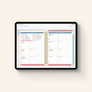 2027 digital home planner weekly pages on tablet