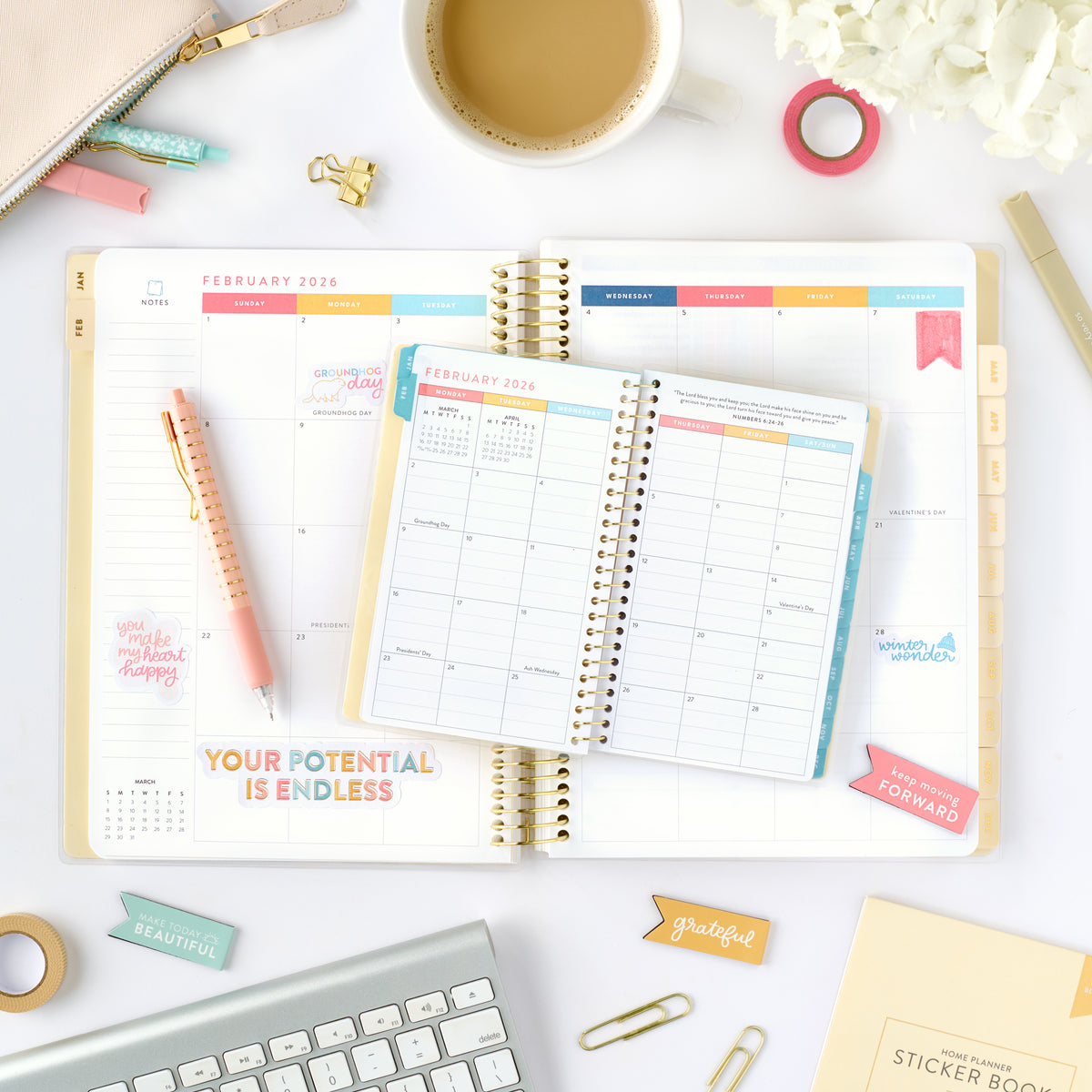 2026 home planner open view and pocket calendar open view