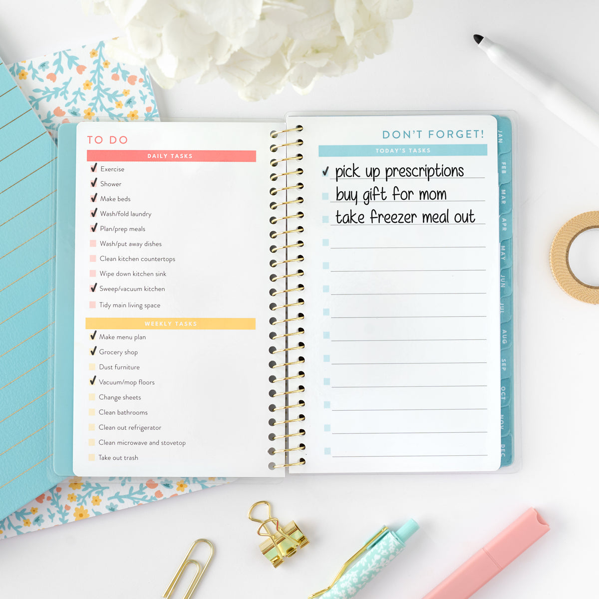 2026 pocket calendar to do and don't forget pages