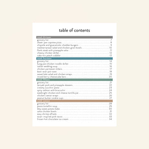 5 ingredient expansion table of contents card