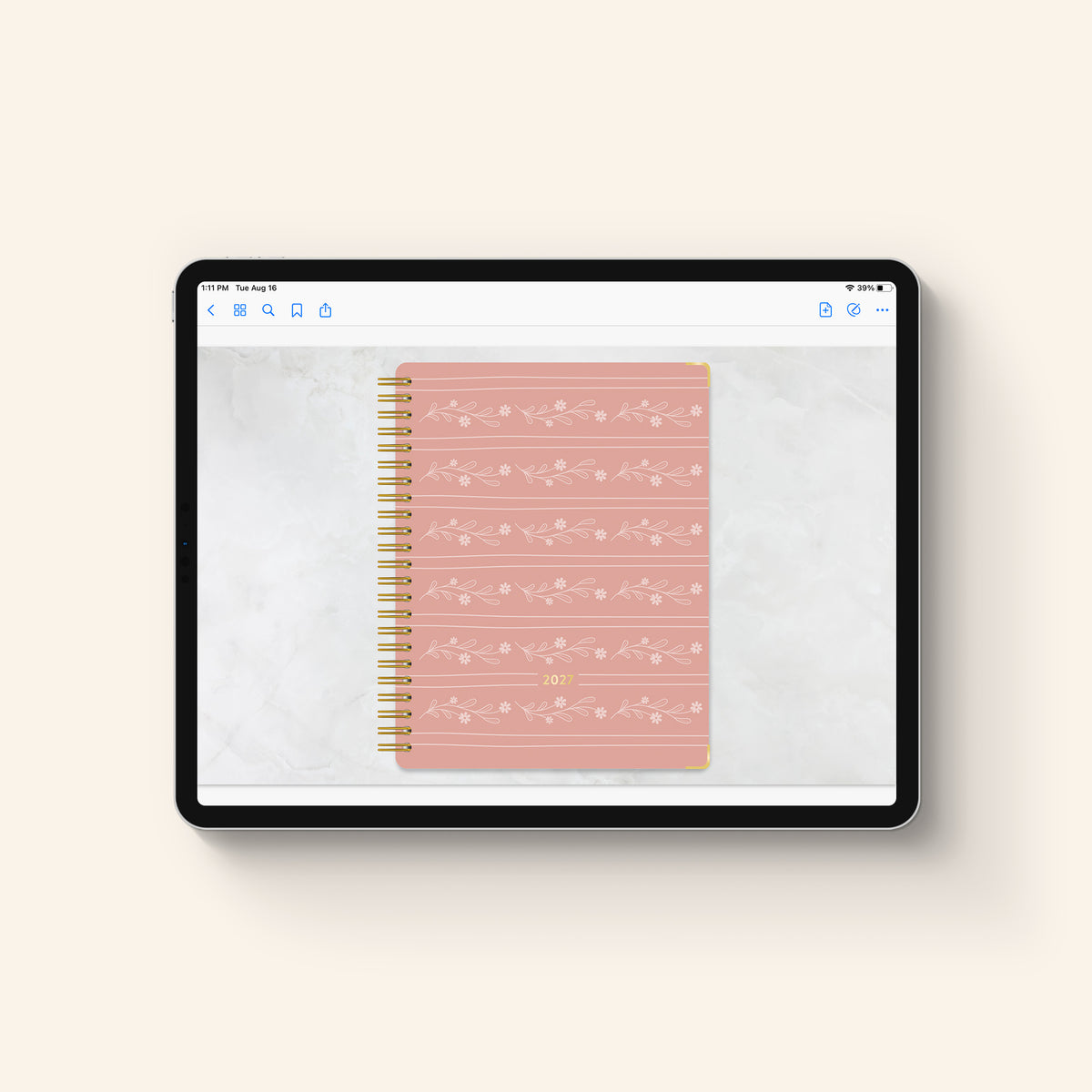 2027 digital work planner on tablet page 6