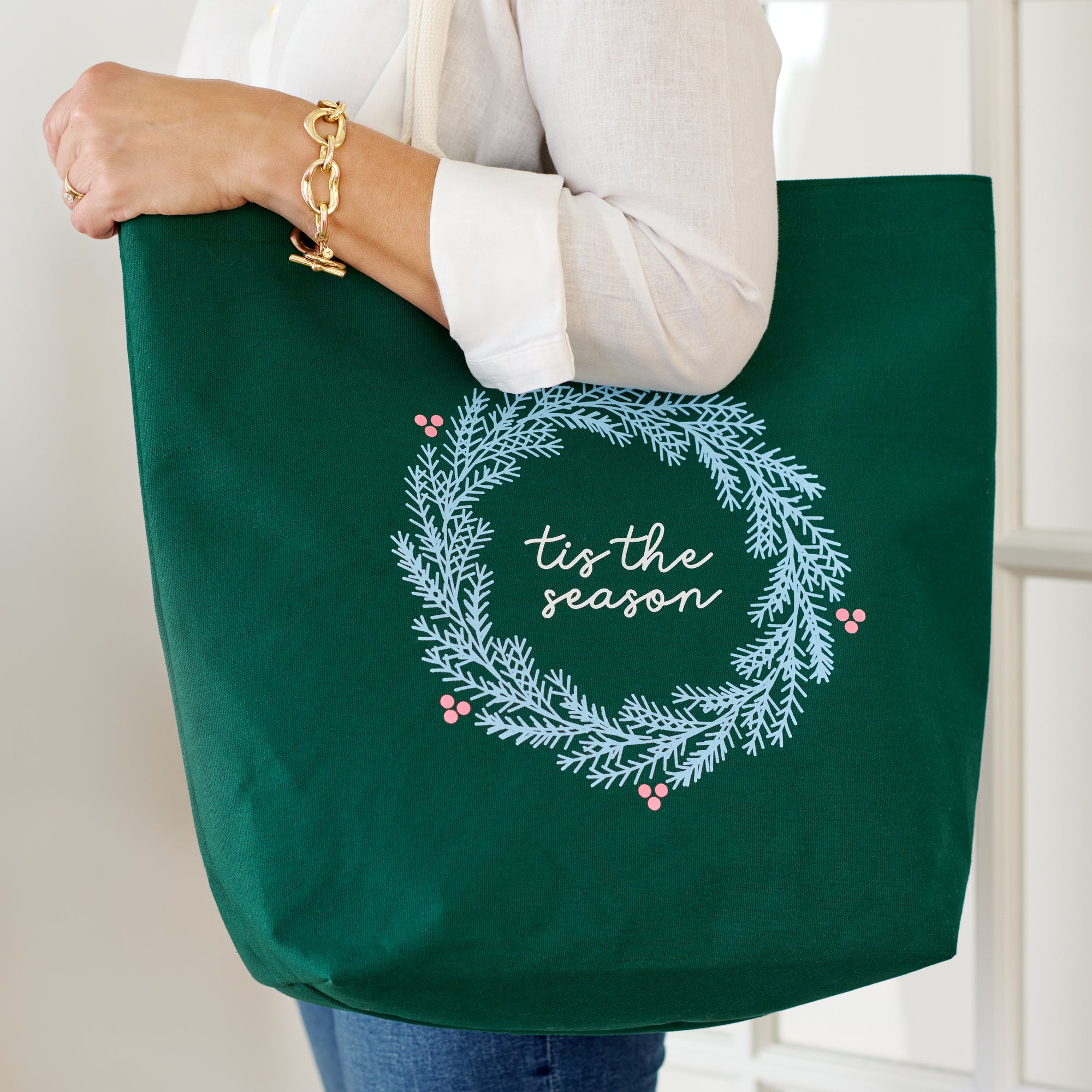 christmas canvas tote