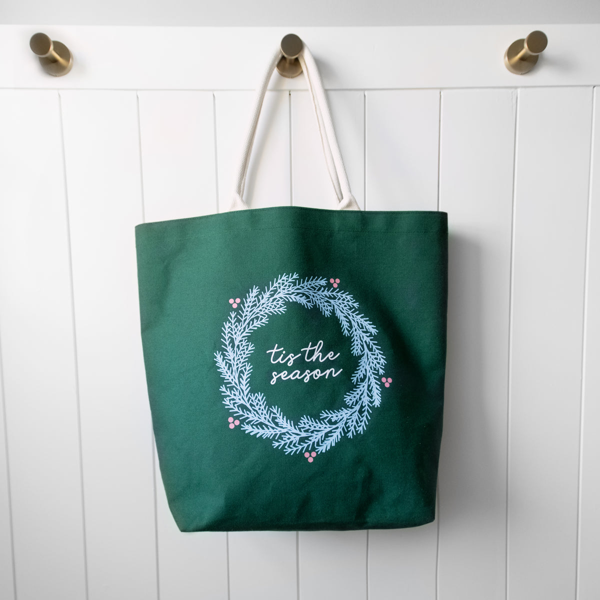 christmas tote on hook