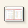 iPad displaying Home Planner Budget Worksheet and Notes