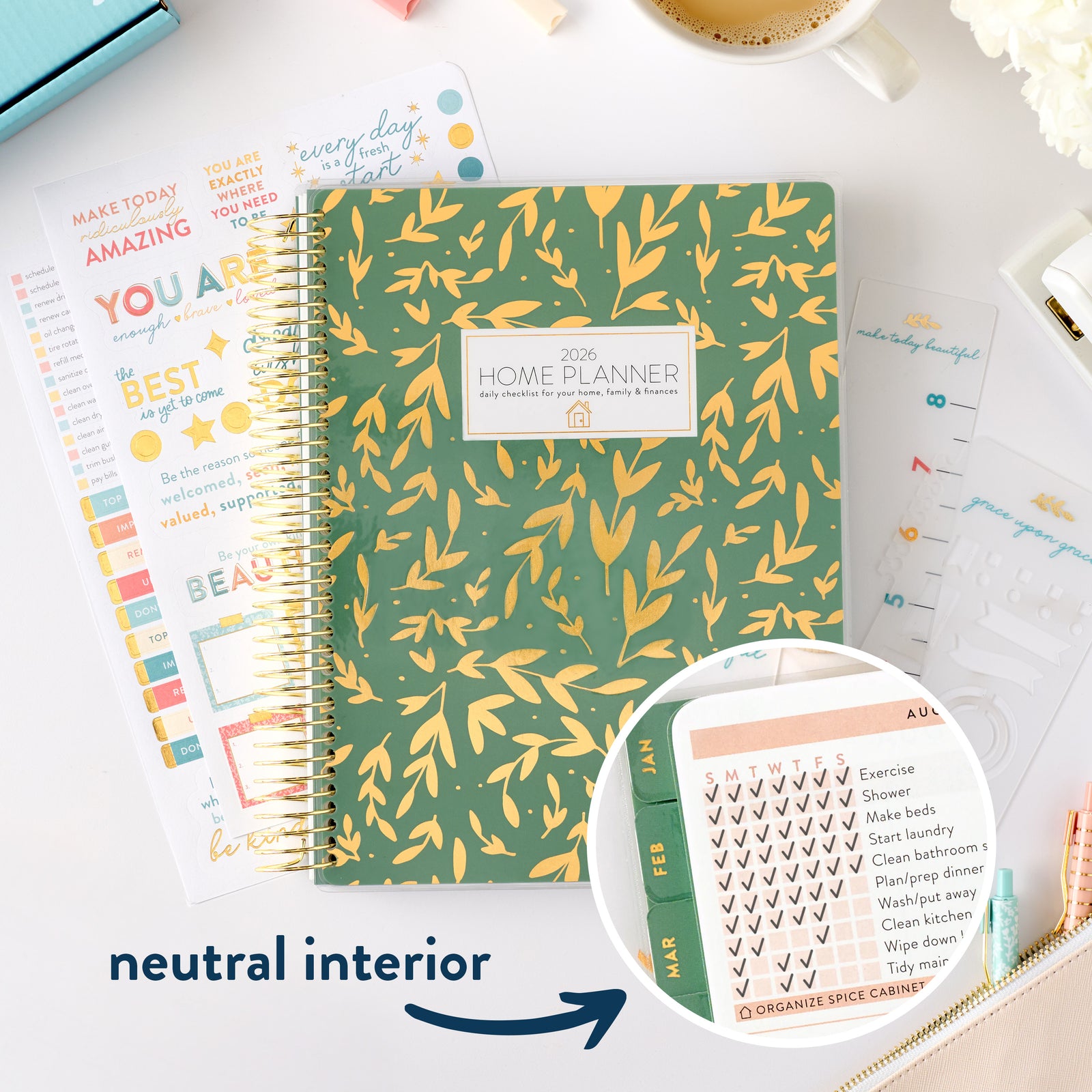 2026 green leaf home planner with interior shot