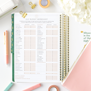 green leaf 2026 home planner july budget page