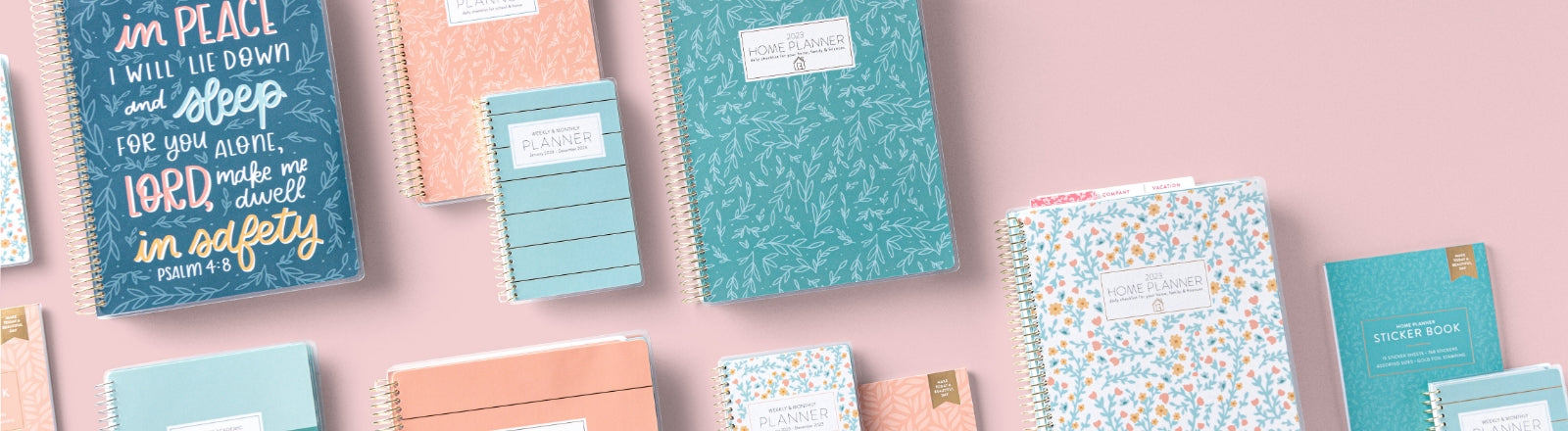 2023 home planning items pink background