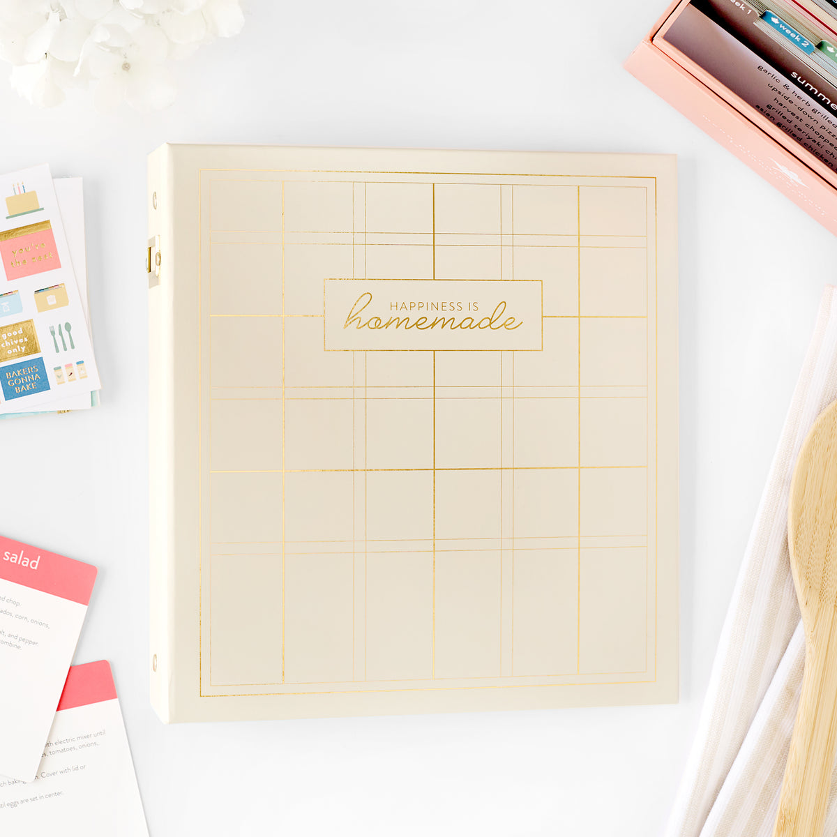 gold plaid foil recipe binder