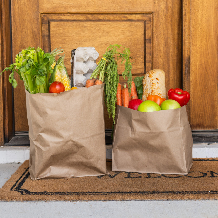 groceries outside of door