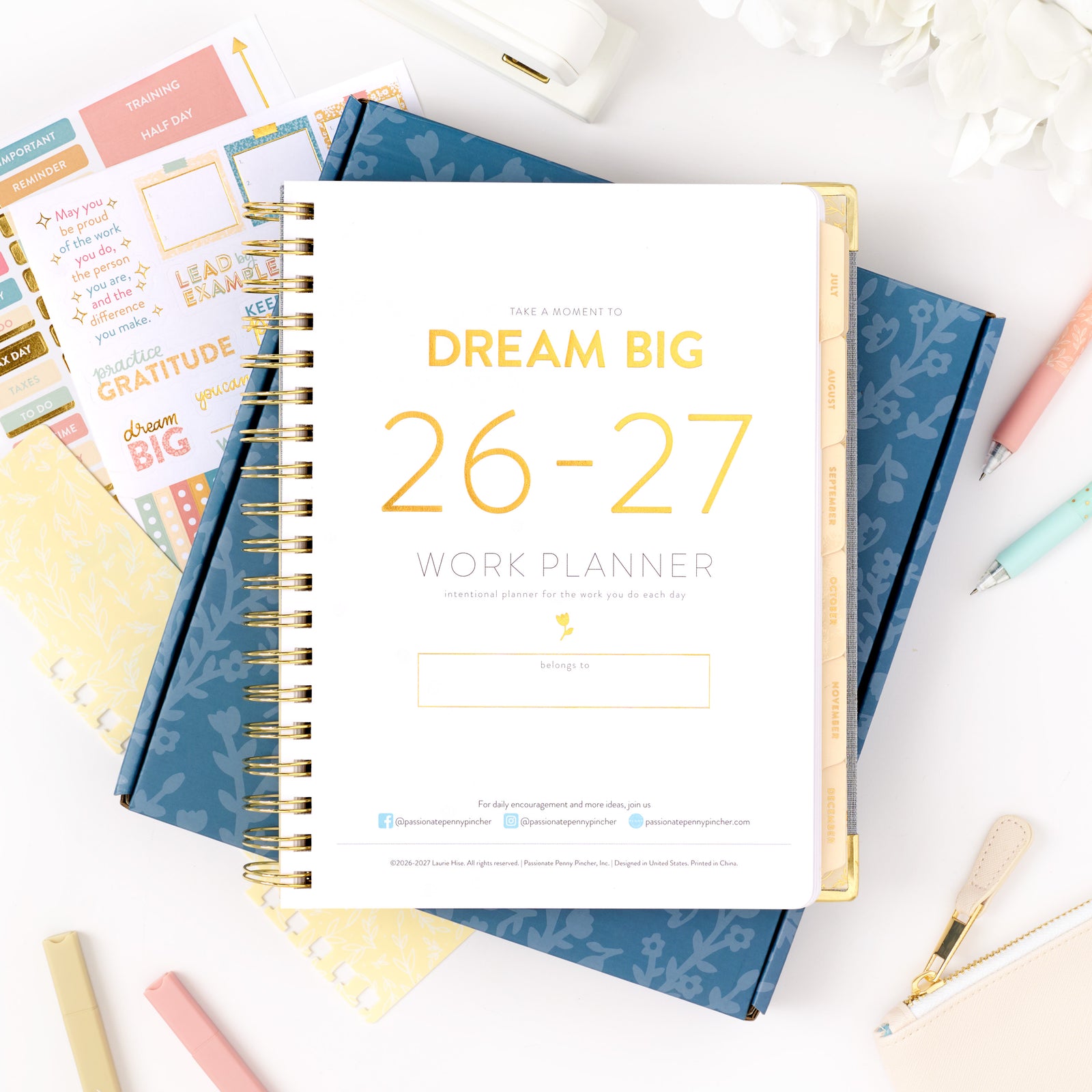 26-27 chambray work planner inside cover