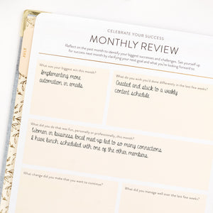 26-27 chambray work planner monthly review page cropped