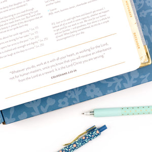 26-27 chambray work planner scripture close up