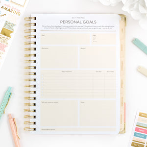 26-27 pink work planner personal goals page