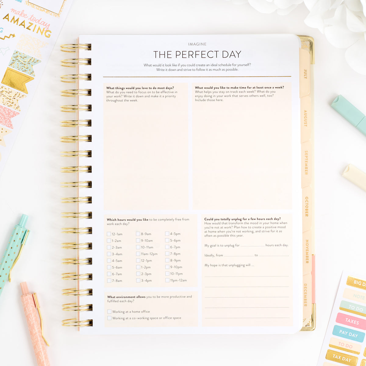 26-27 pink work planner perfect day page