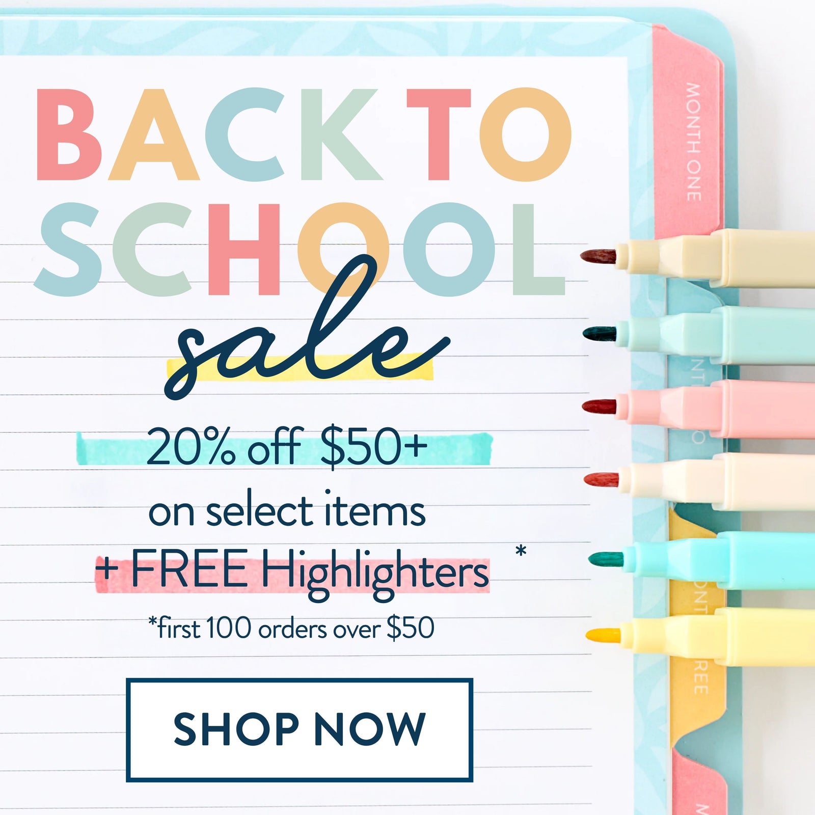 back to school sale 20% off $50+ mobile