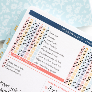 home planner blue floral checklist view