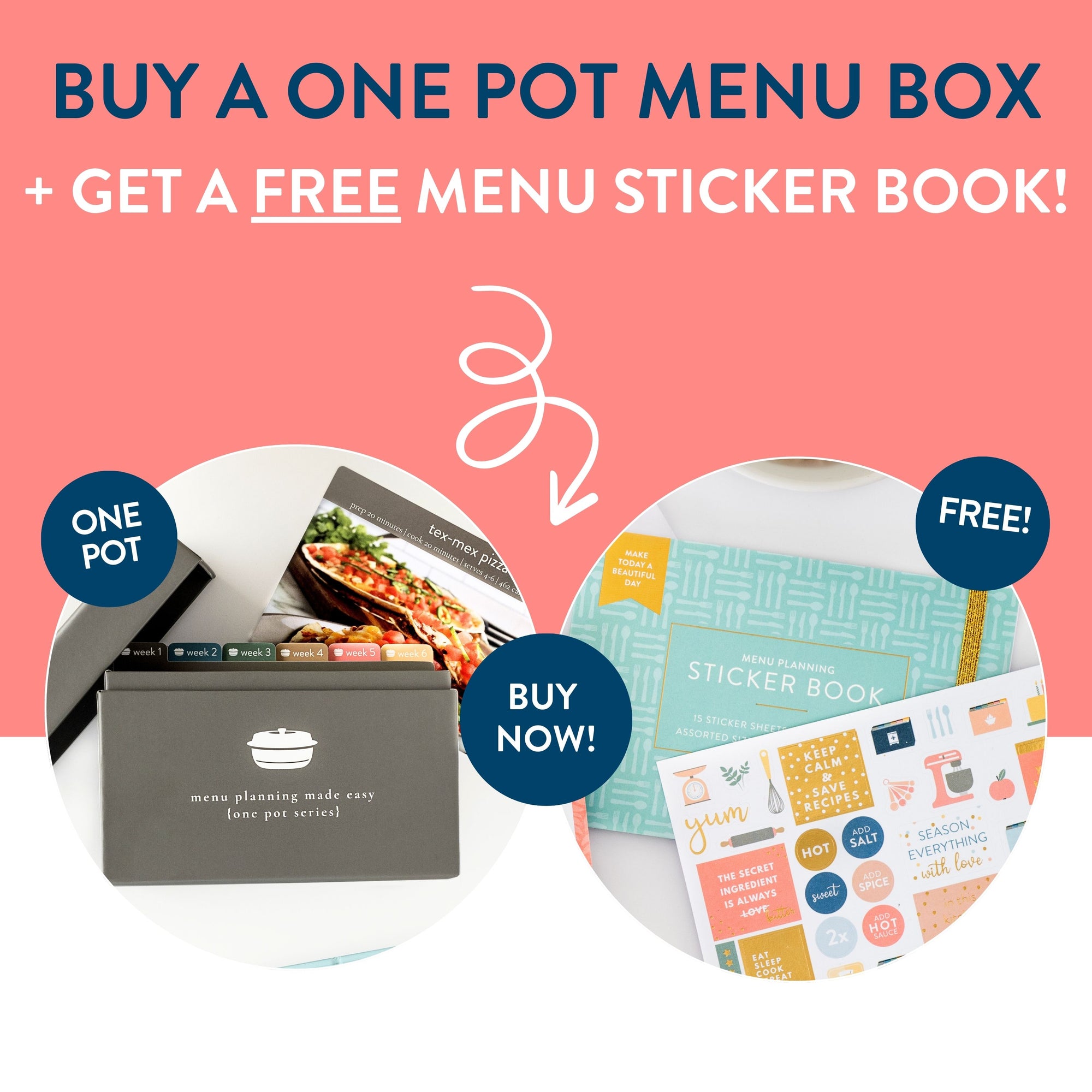 buy one pot menu box get a free menu sticker book