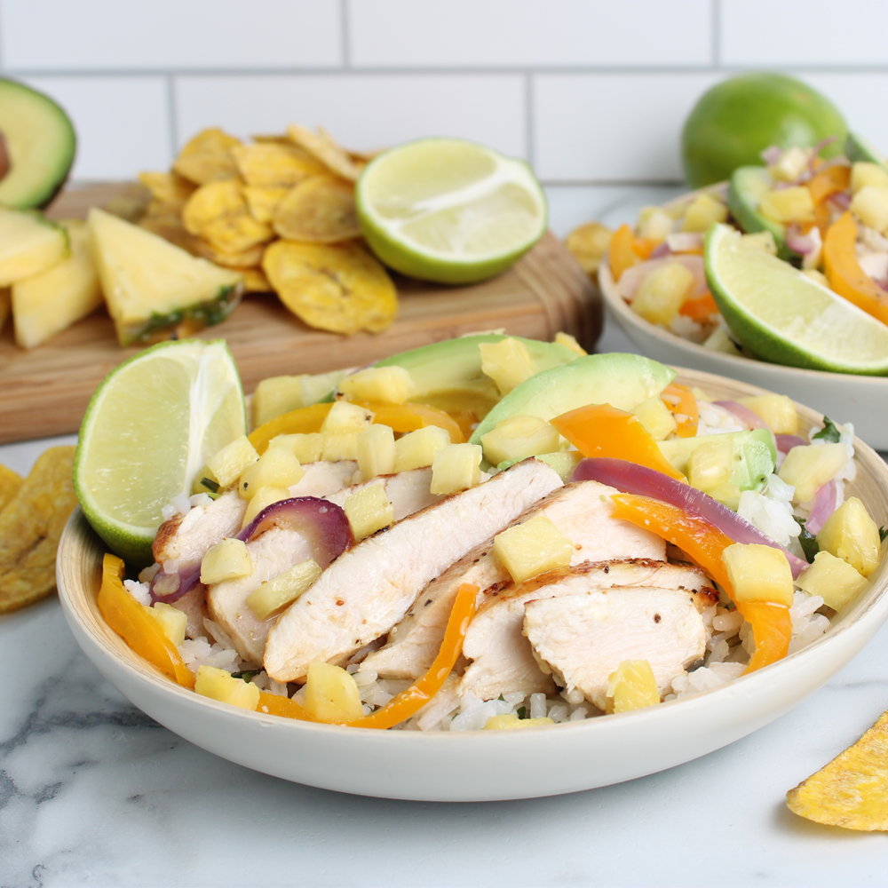 Caribbean chicken bowls
