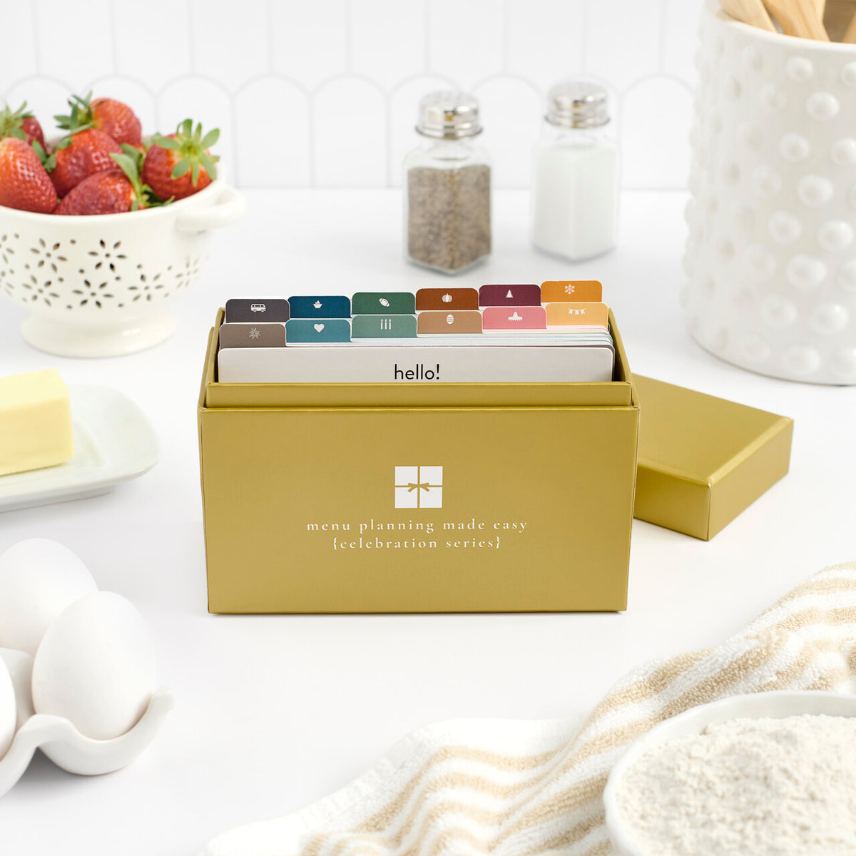 celebration menu box with lid off