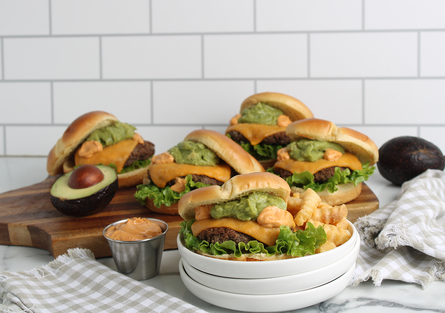chipotle and guacamole cheddar burgers