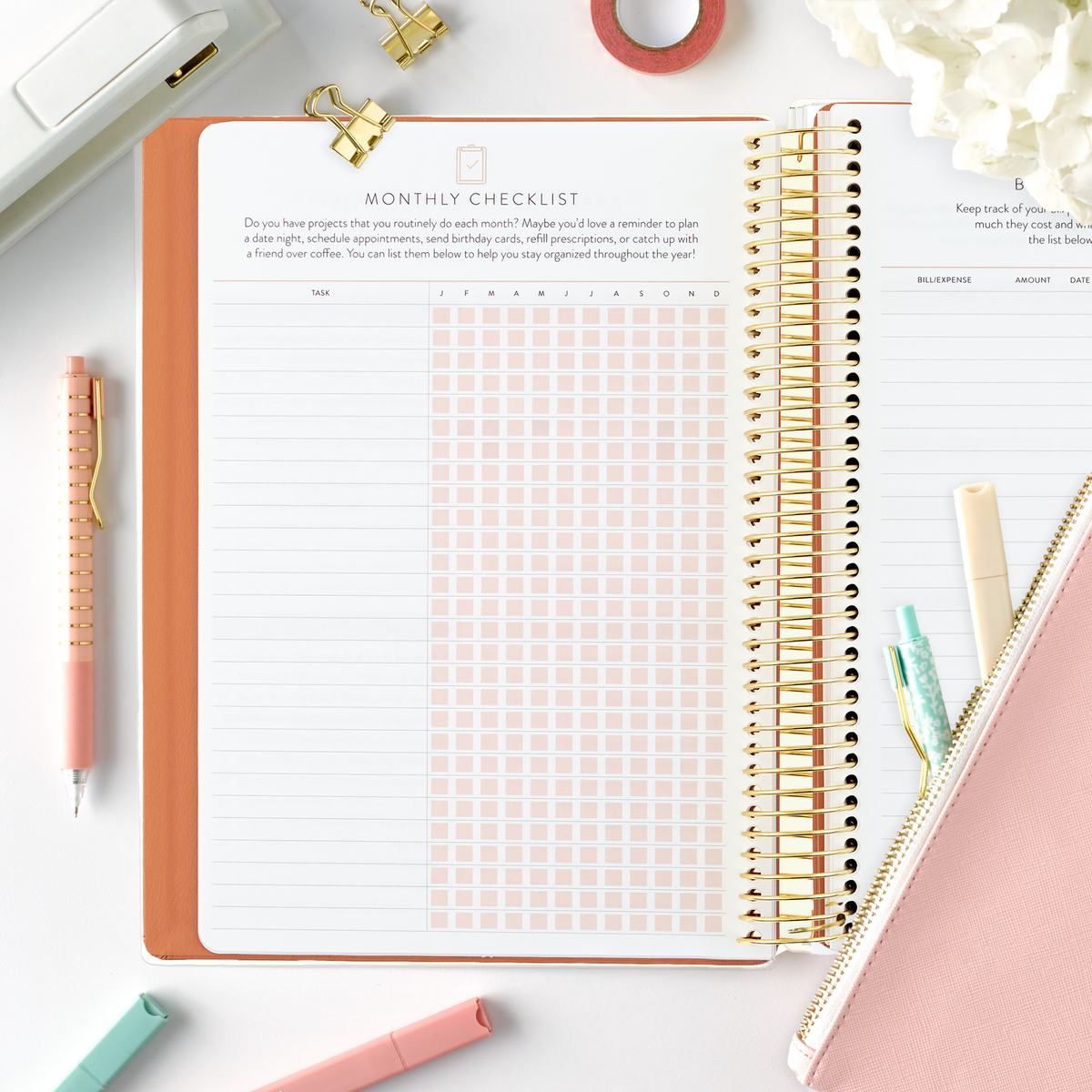 clay 2026 home planner monthly checklist page