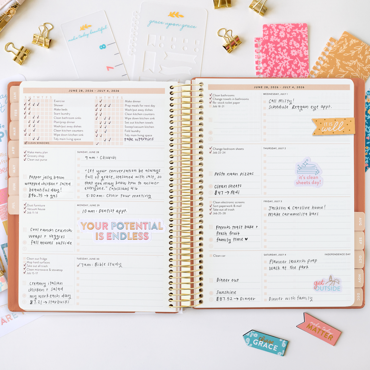 clay 2026 home planner weekly checklist page