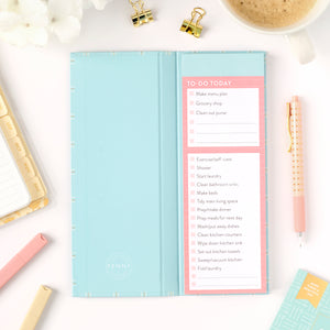 daily chore list open view with pink list