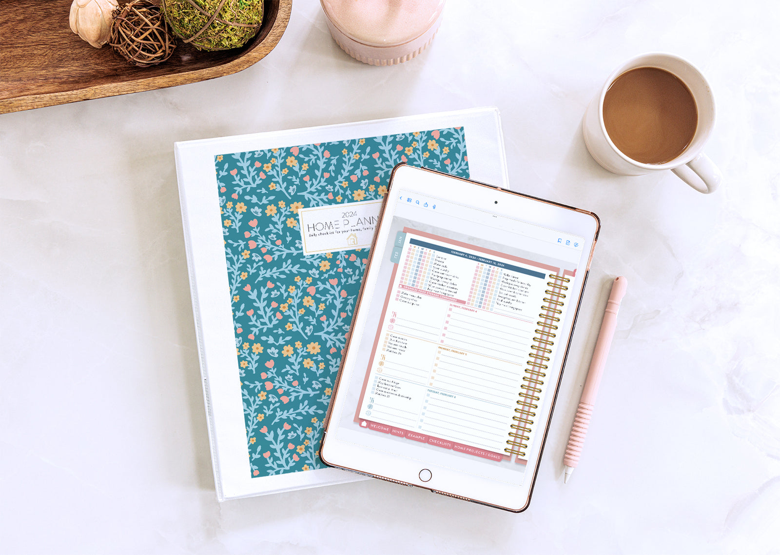 digital home planner for printing or ipad use