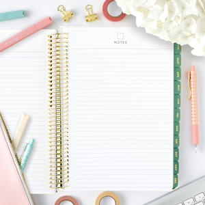 green leaf 2026 home planner notes page