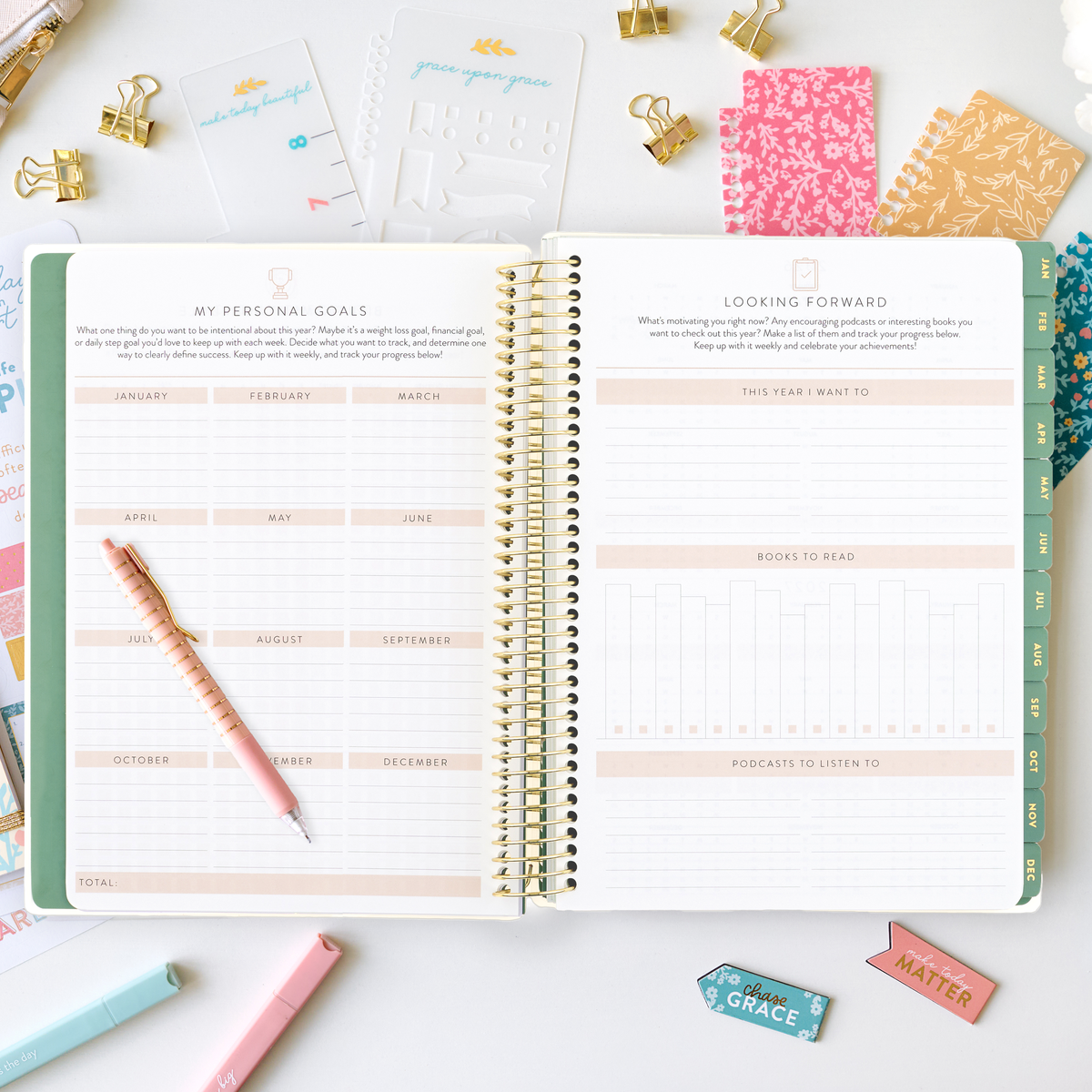 green leaf 2026 home planner personal goals page