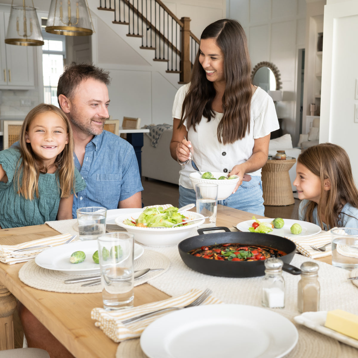 family at the dinner table 