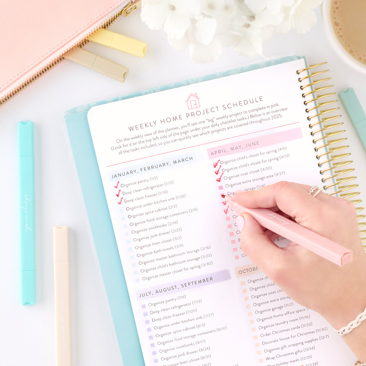 highlighters with home planner
