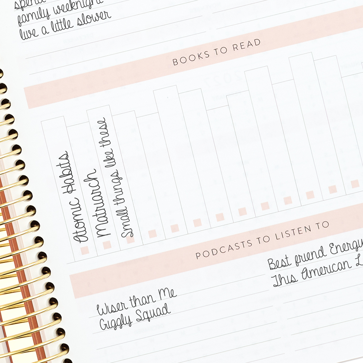 2026 pink work planner books to read