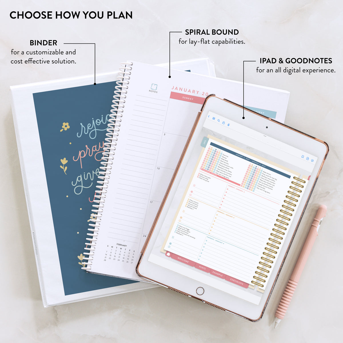 2027 scripture digital home planner printed on paper