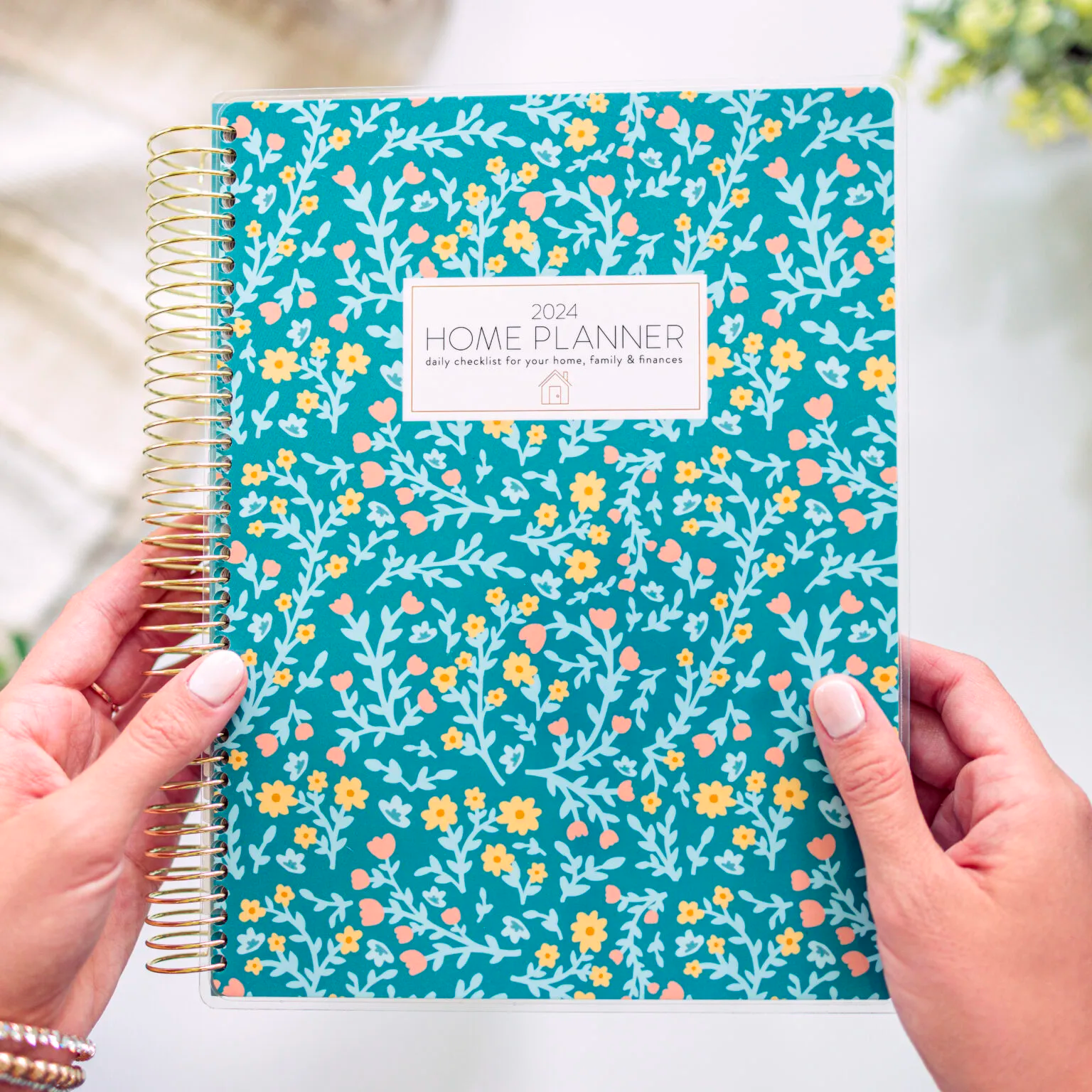 2024 green floral home planner