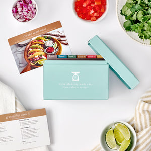 low calorie menu box with photo card