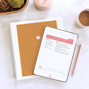 LOW CARB DIGITAL MENU PLAN WITH TABLET AND BINDER VIEW 
