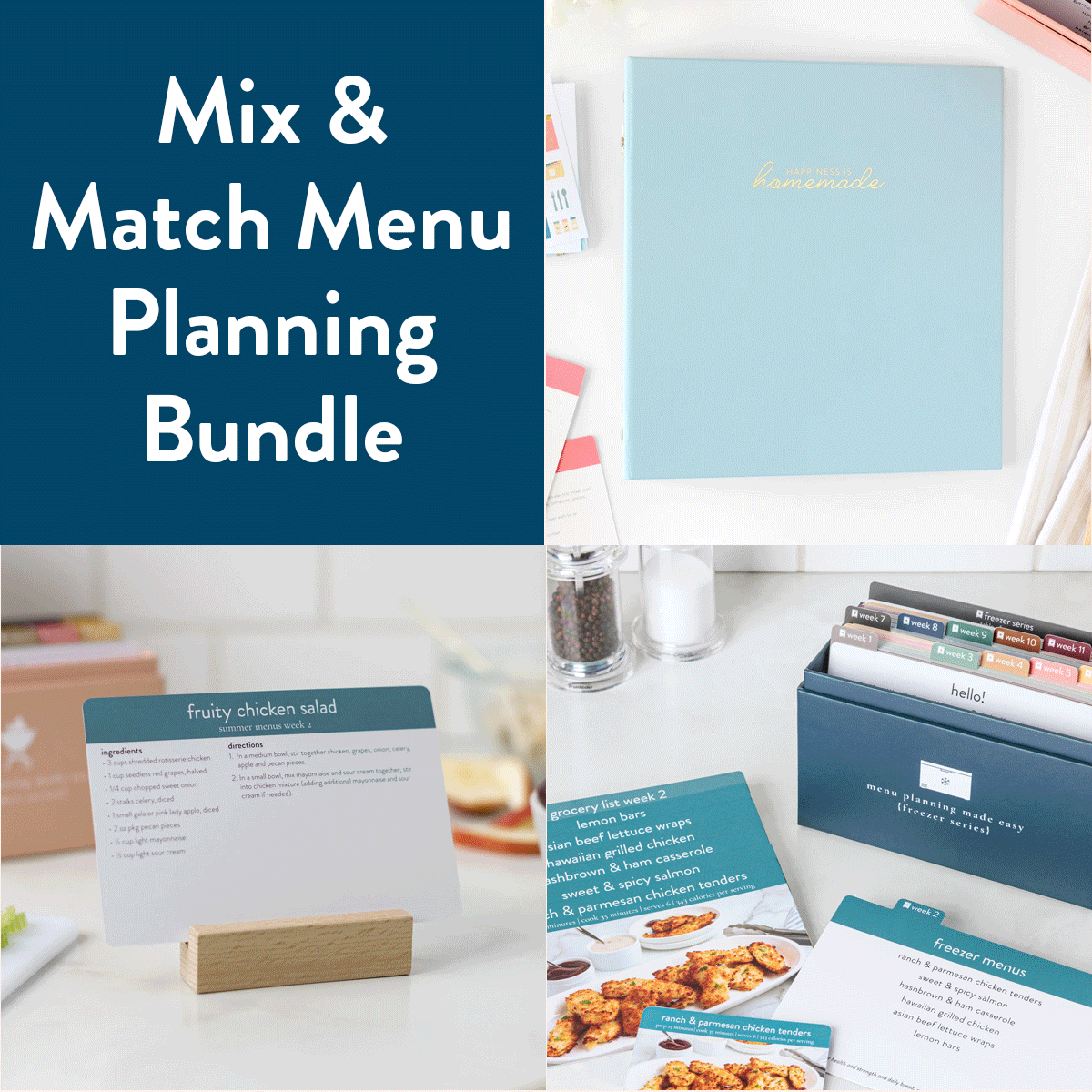custom menu planning mix and match bundle