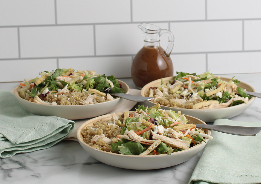 mediterranean chicken salad grain bowls