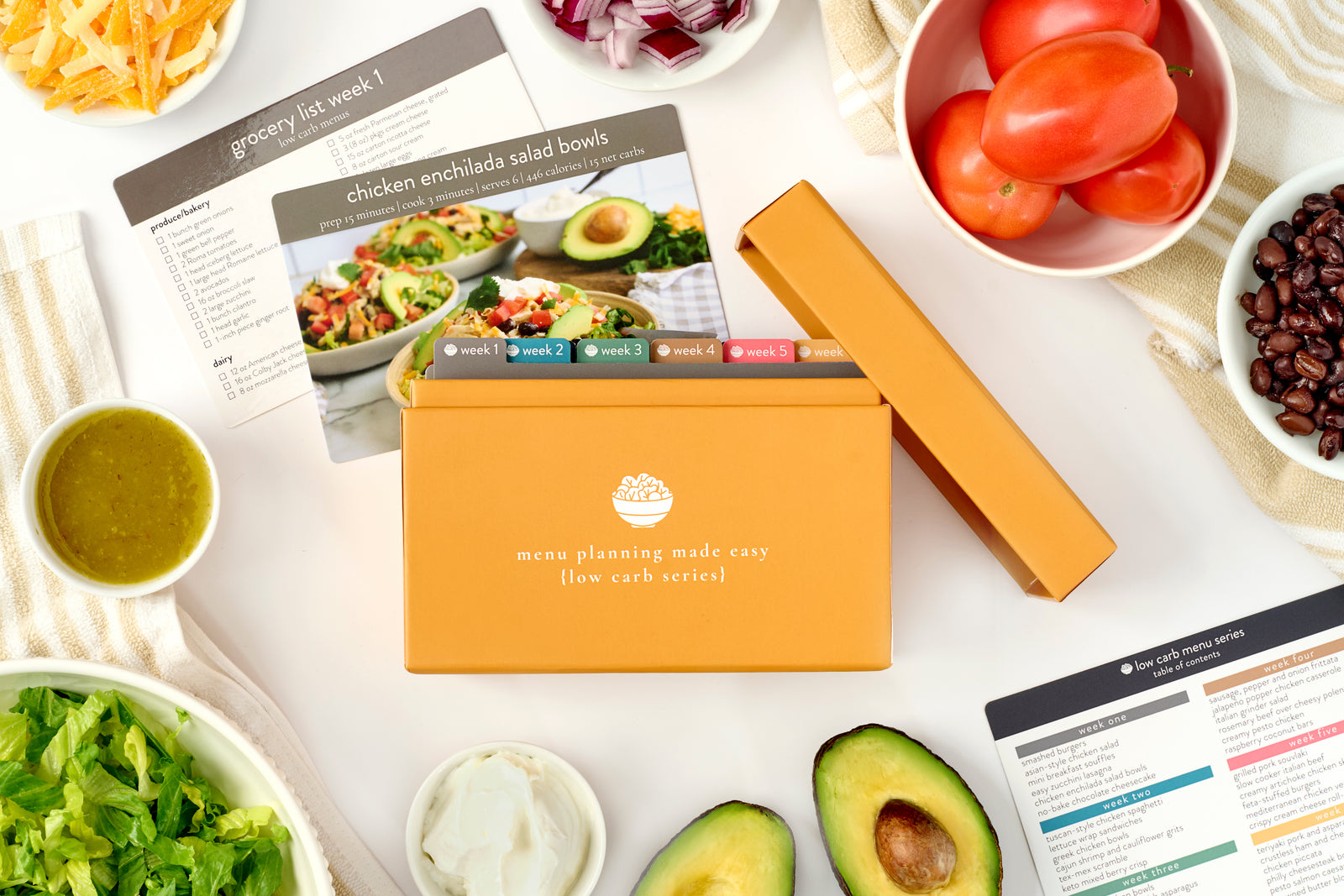 low carb menu plan block