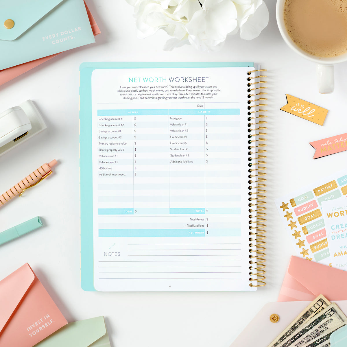 2026 money planner net worth page