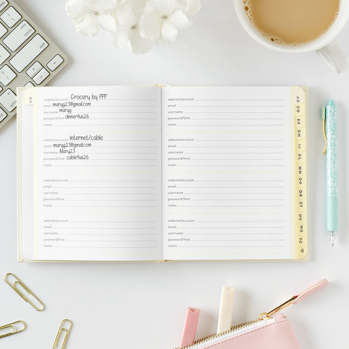 password book edition 2, inside view