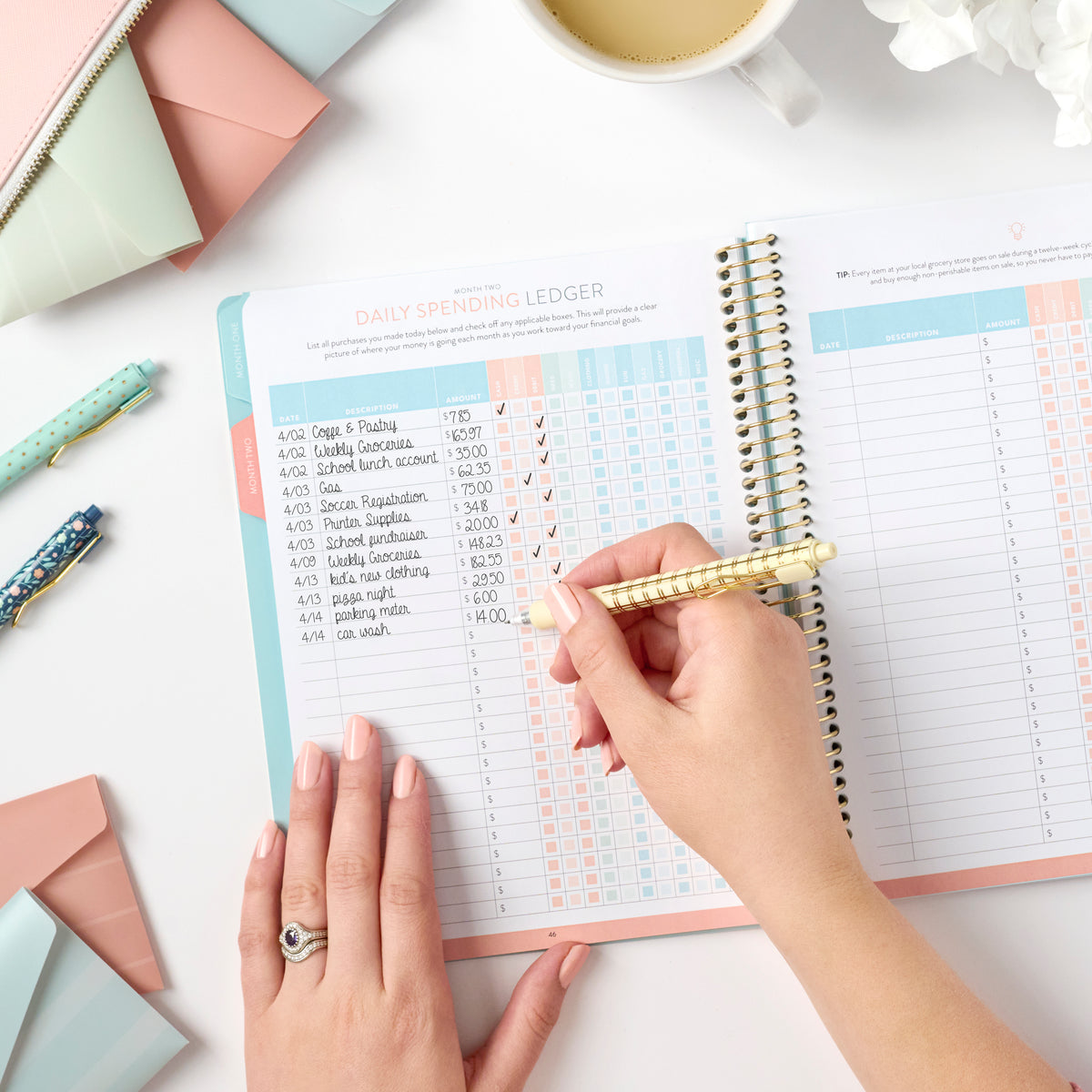 2nd edition cream gel pen writing in