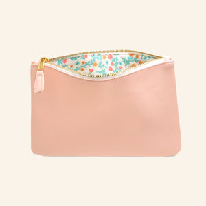 blush zipper pouch opened