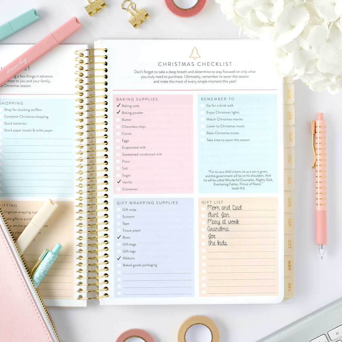 christmas checklist home planner page 2026