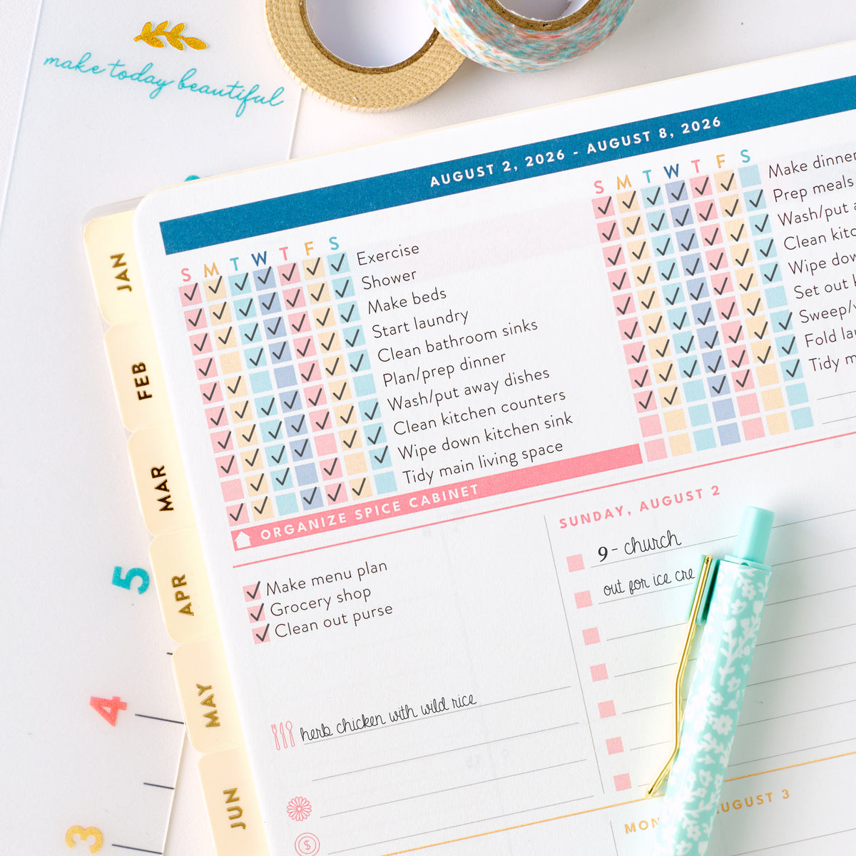 2026 blush weekly checklist close up