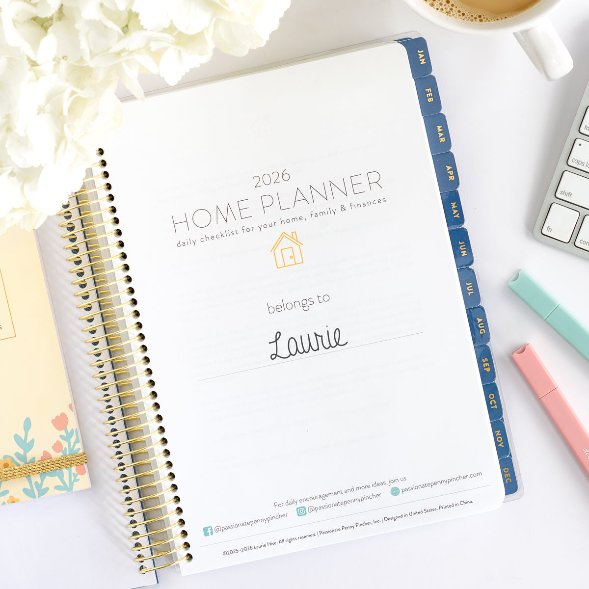 2026 home planner navy leaf belongs to page