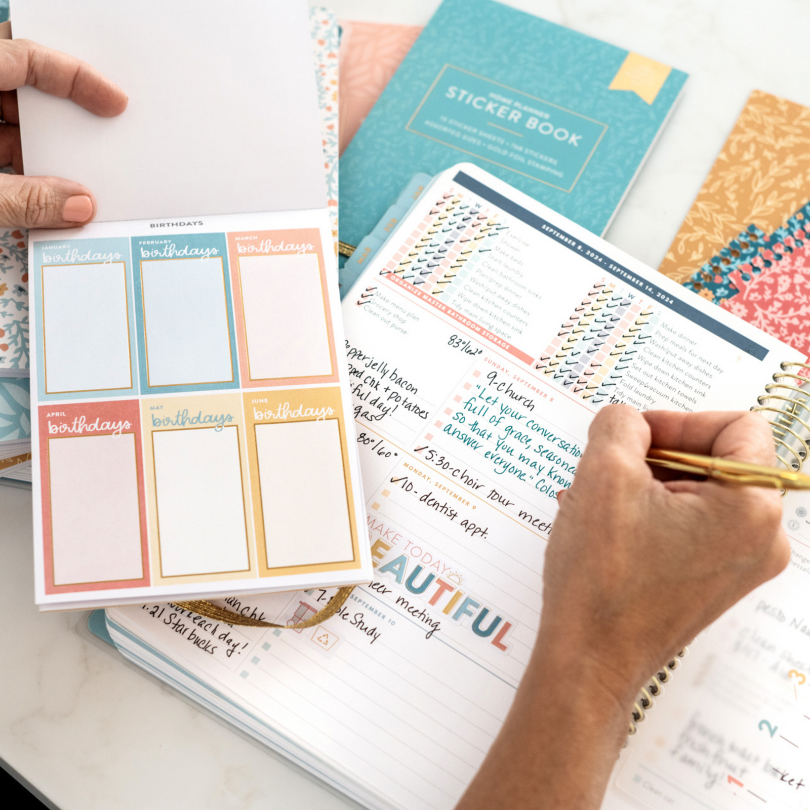 planner and stickers