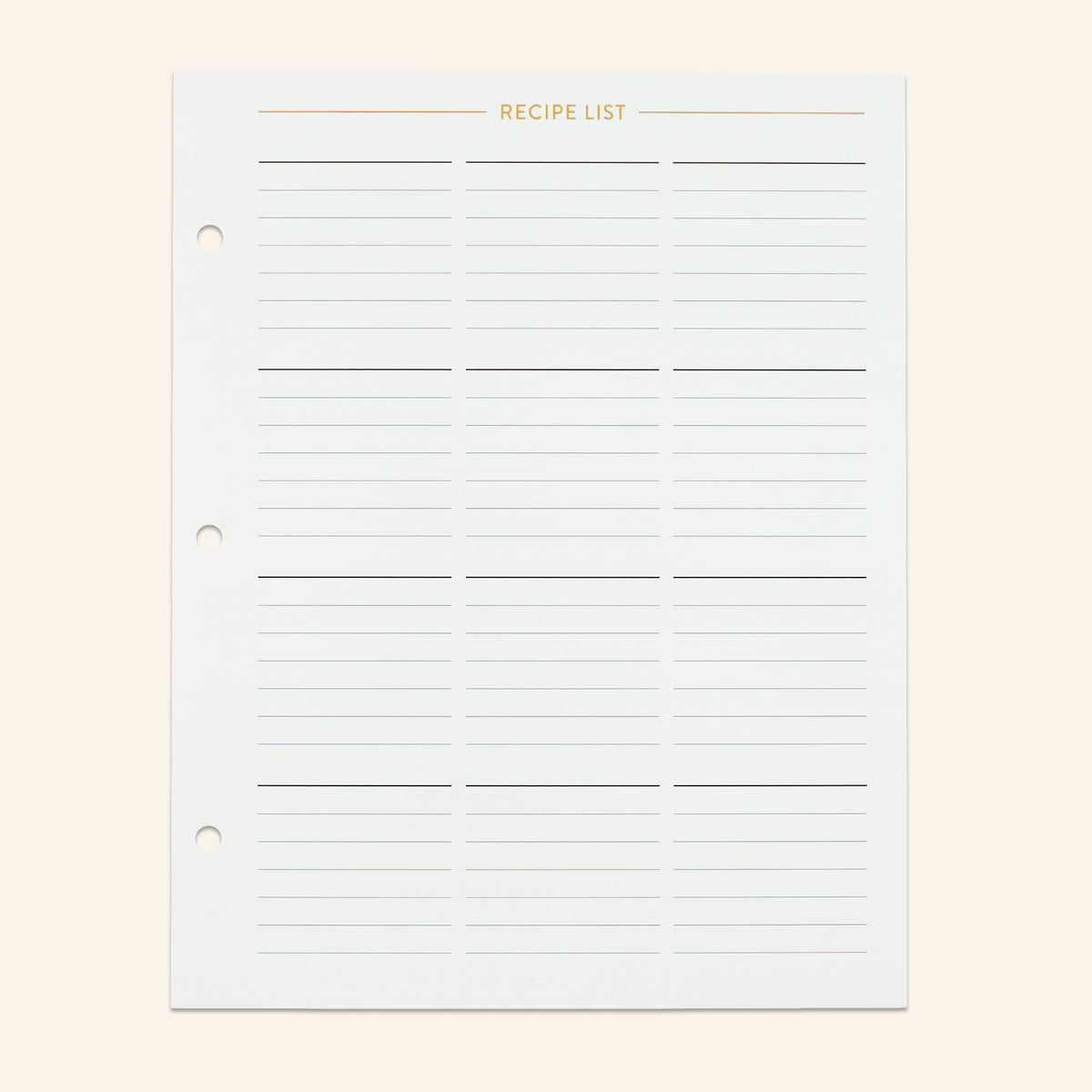 recipe list on cream