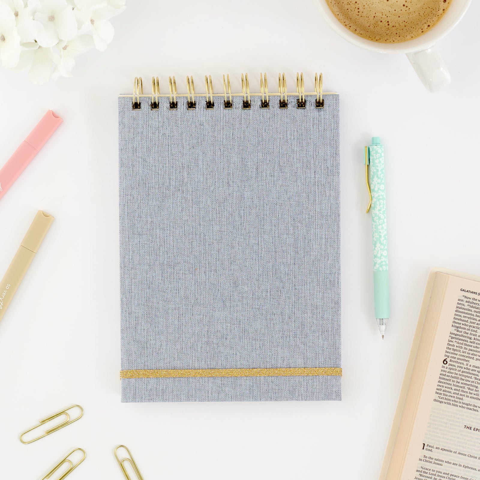 sermon note book with writing